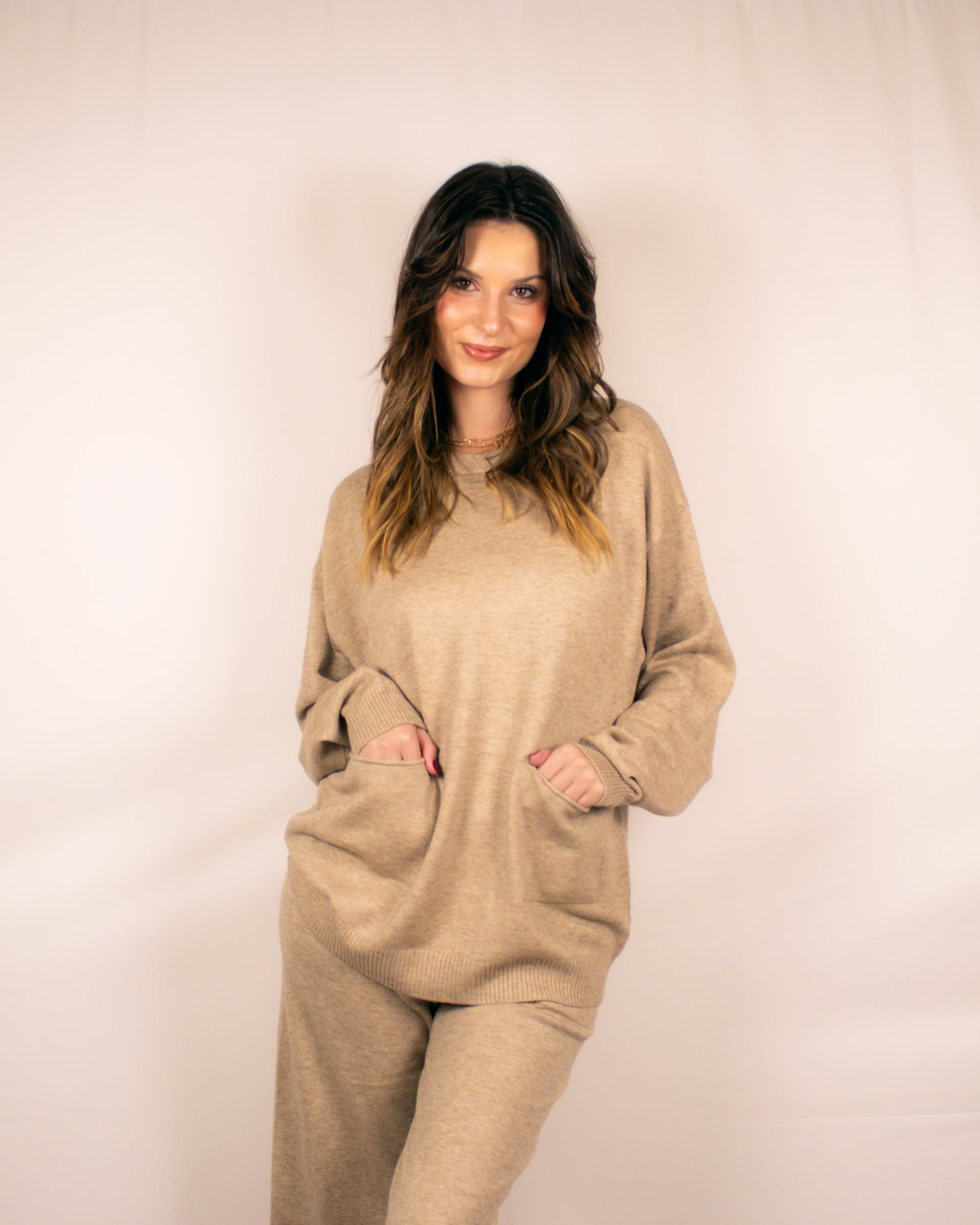 Conjunto confortável bege