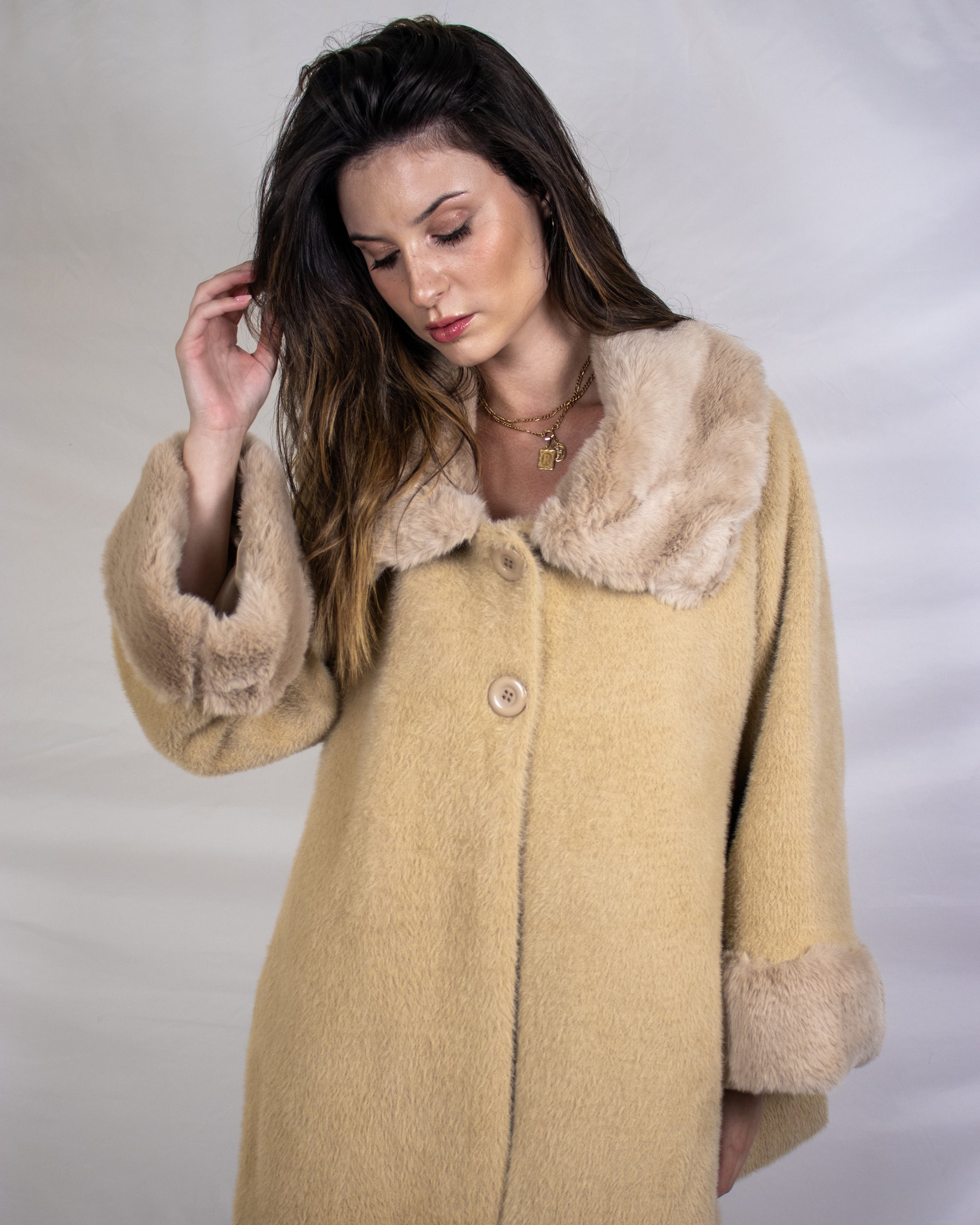 Casaco de Pêlo Bege