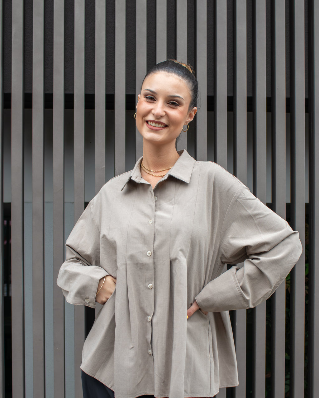 Camisa Oversized em Verde Seco