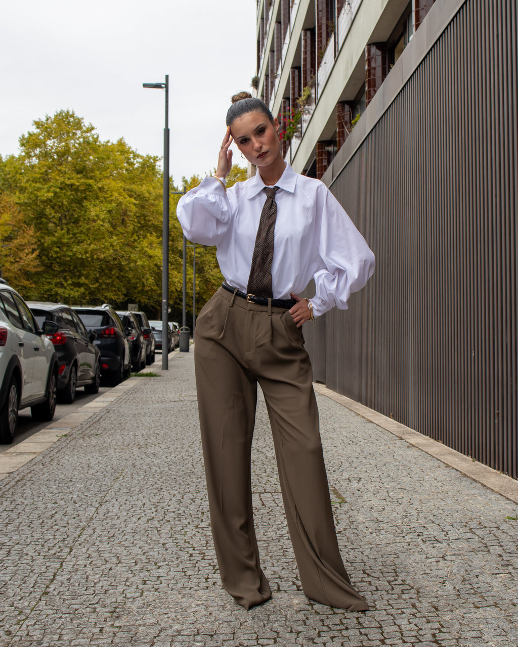 Calças de Alfaiataria em Verde