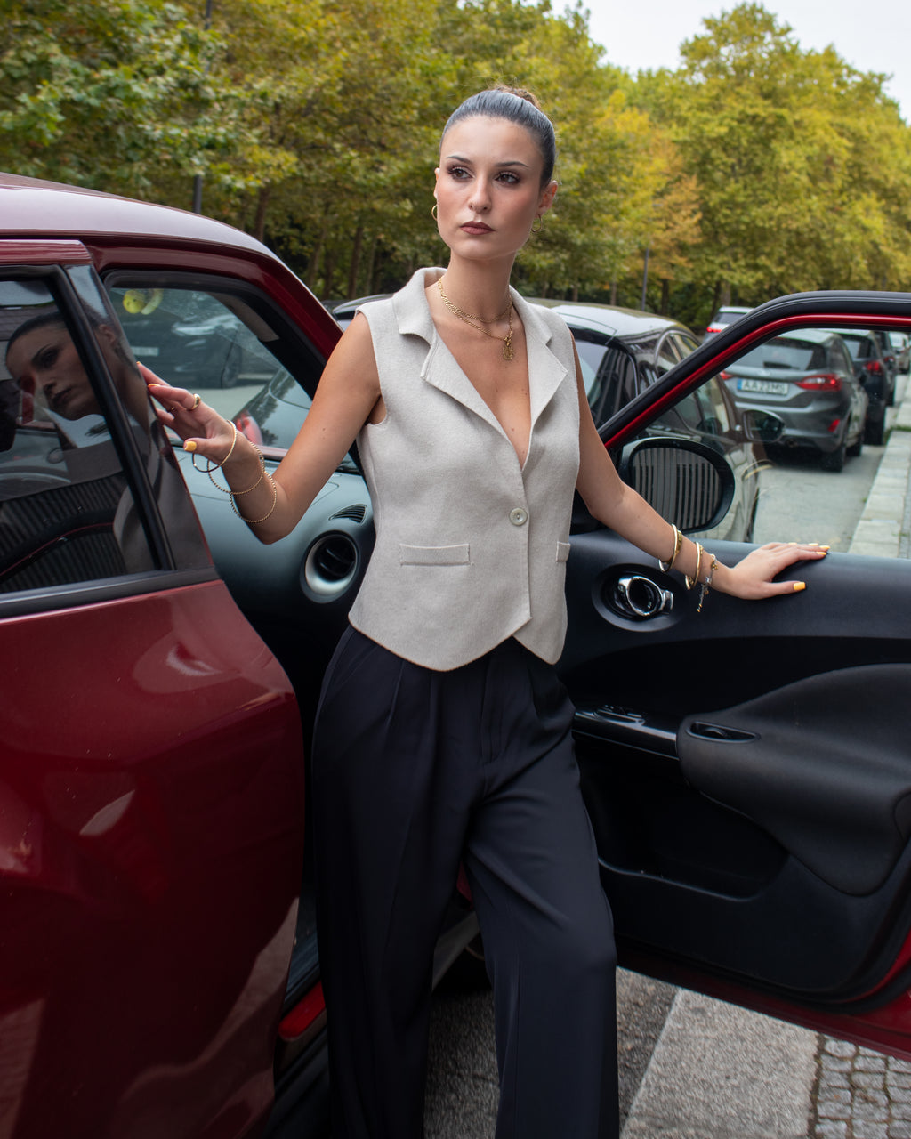 Calças de alfaiataria pretas