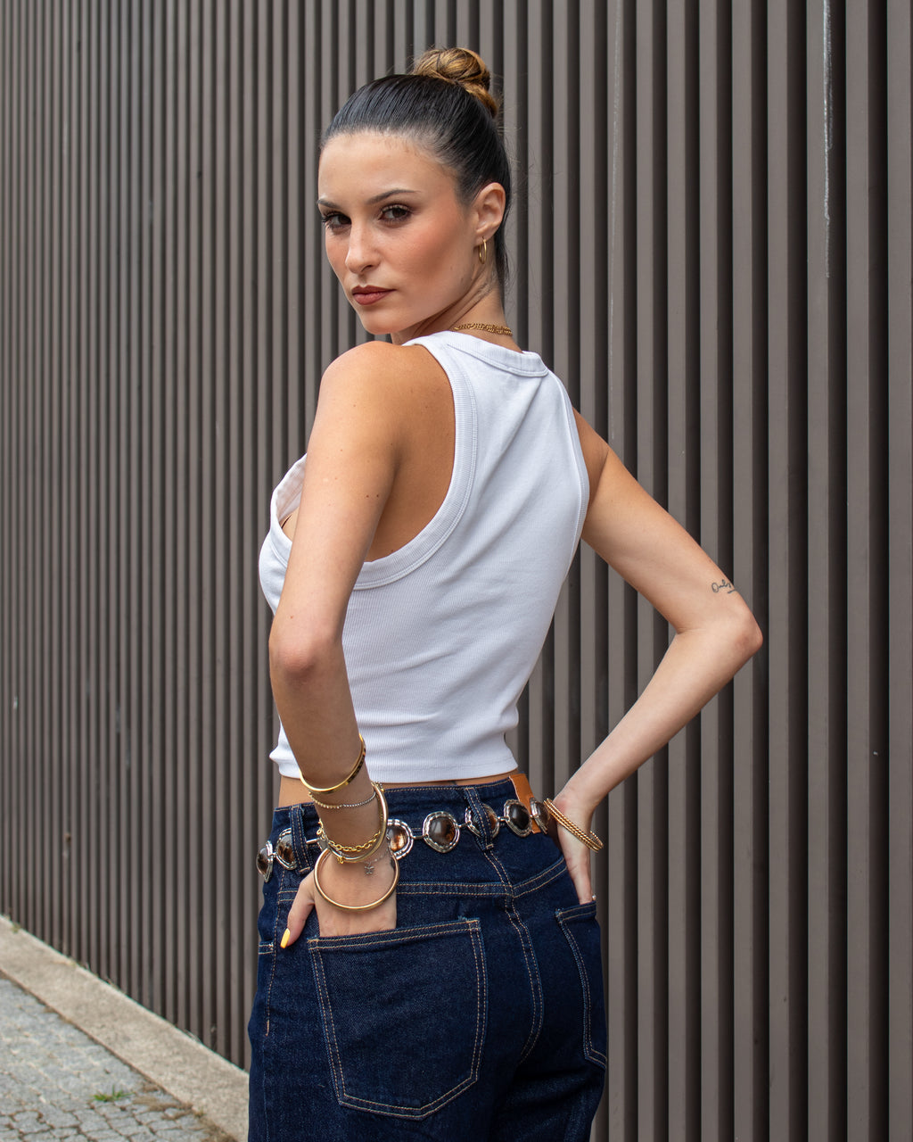 Cinto Corrente com Detalhes Metálicos