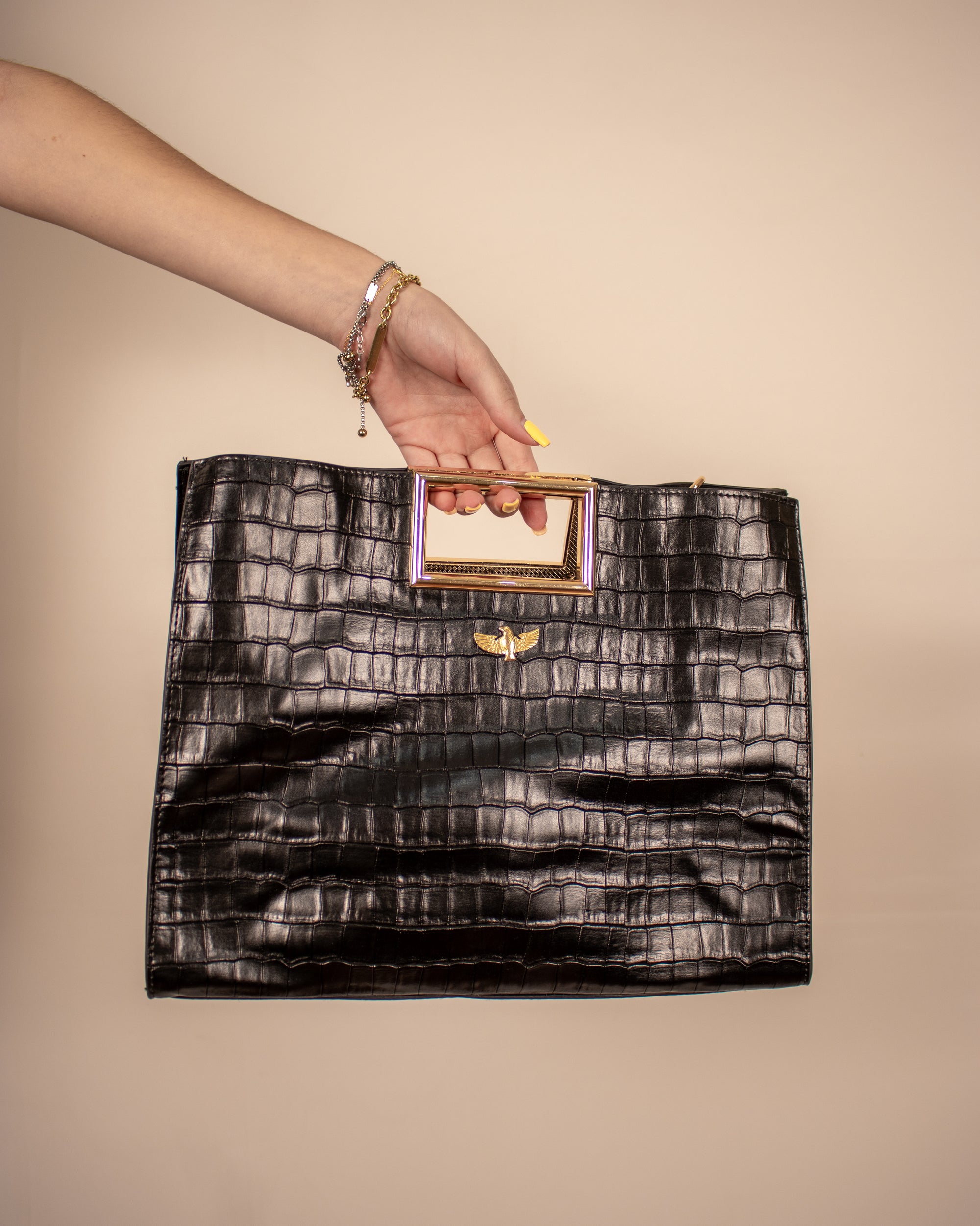 Mala de Mão Preto Croco