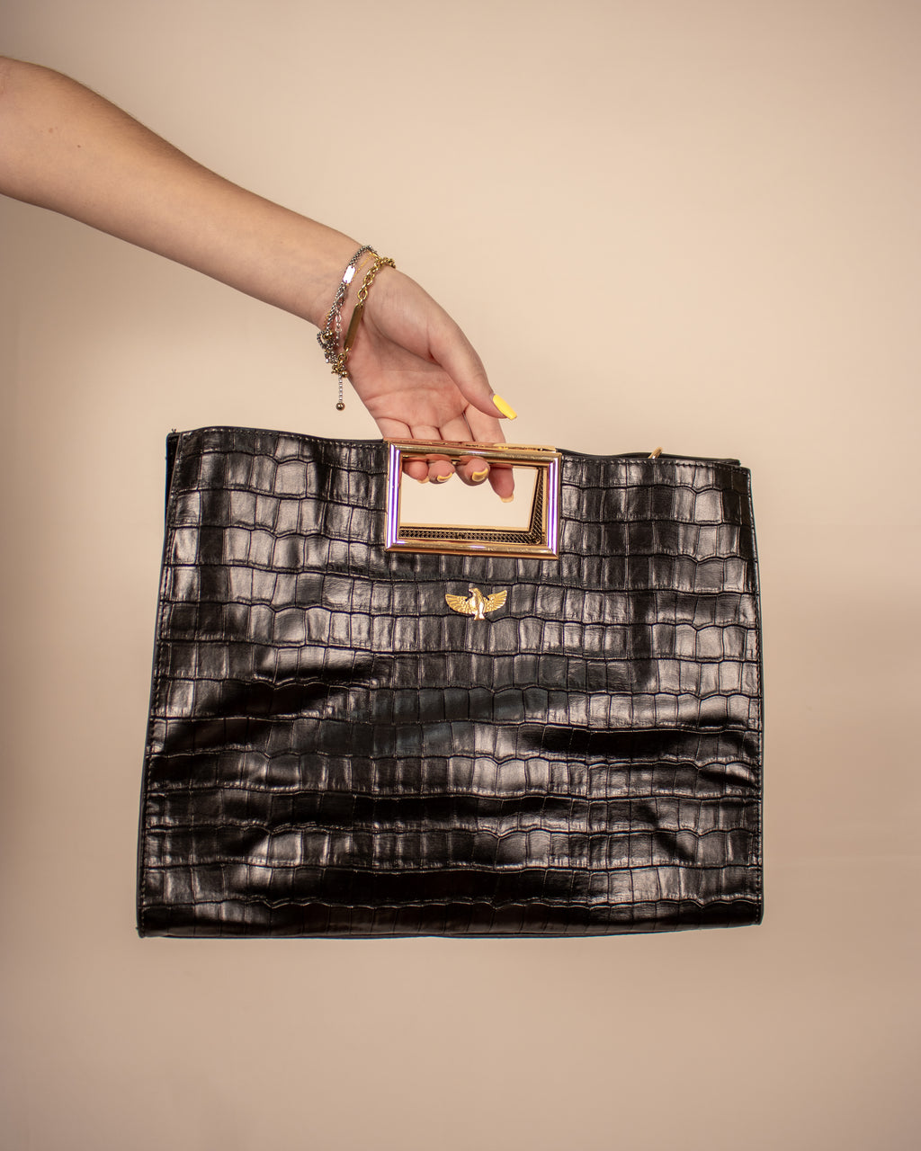 Mala de Mão Preto Croco