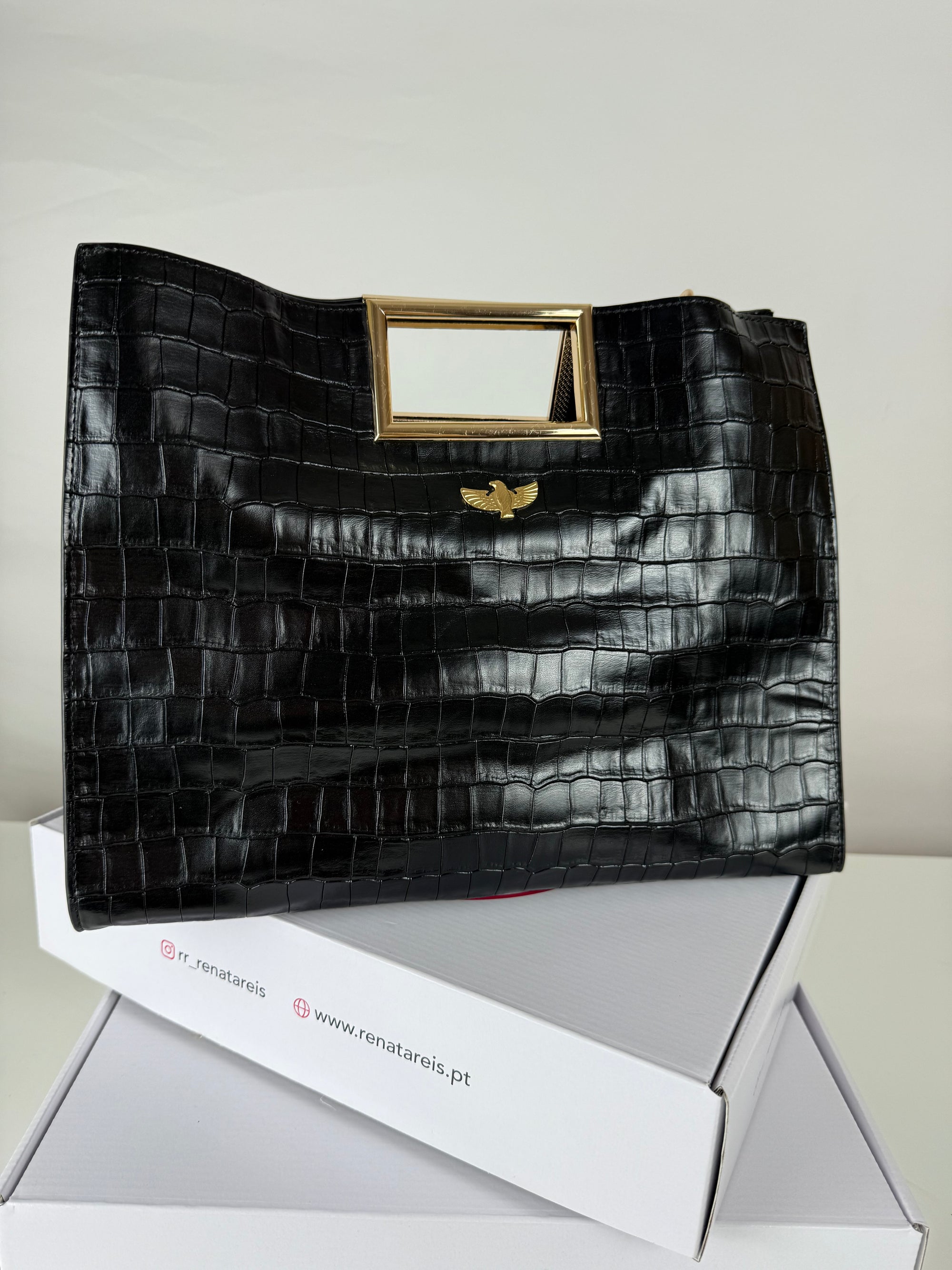 Mala de Mão Preto Croco